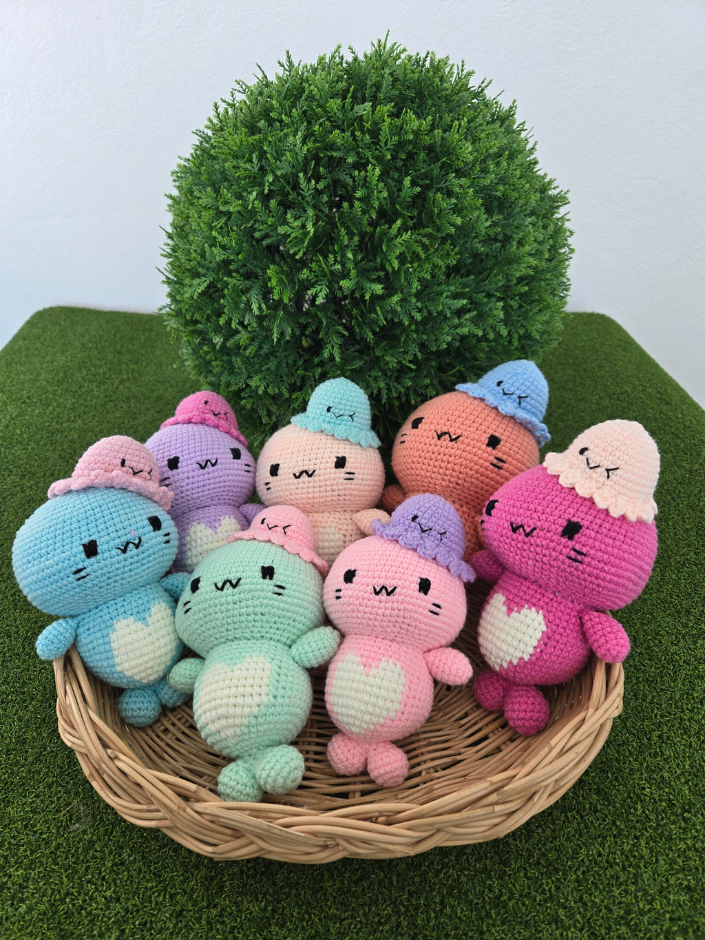 Handmade Crochet Seal Plush with Octopus – Kawaii Toy