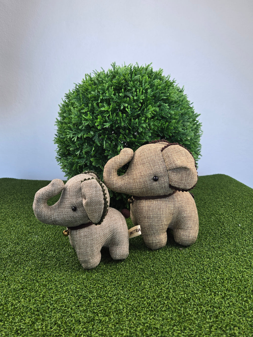 Hemp Small Elephant Stuffed Toy Handmade Decor
