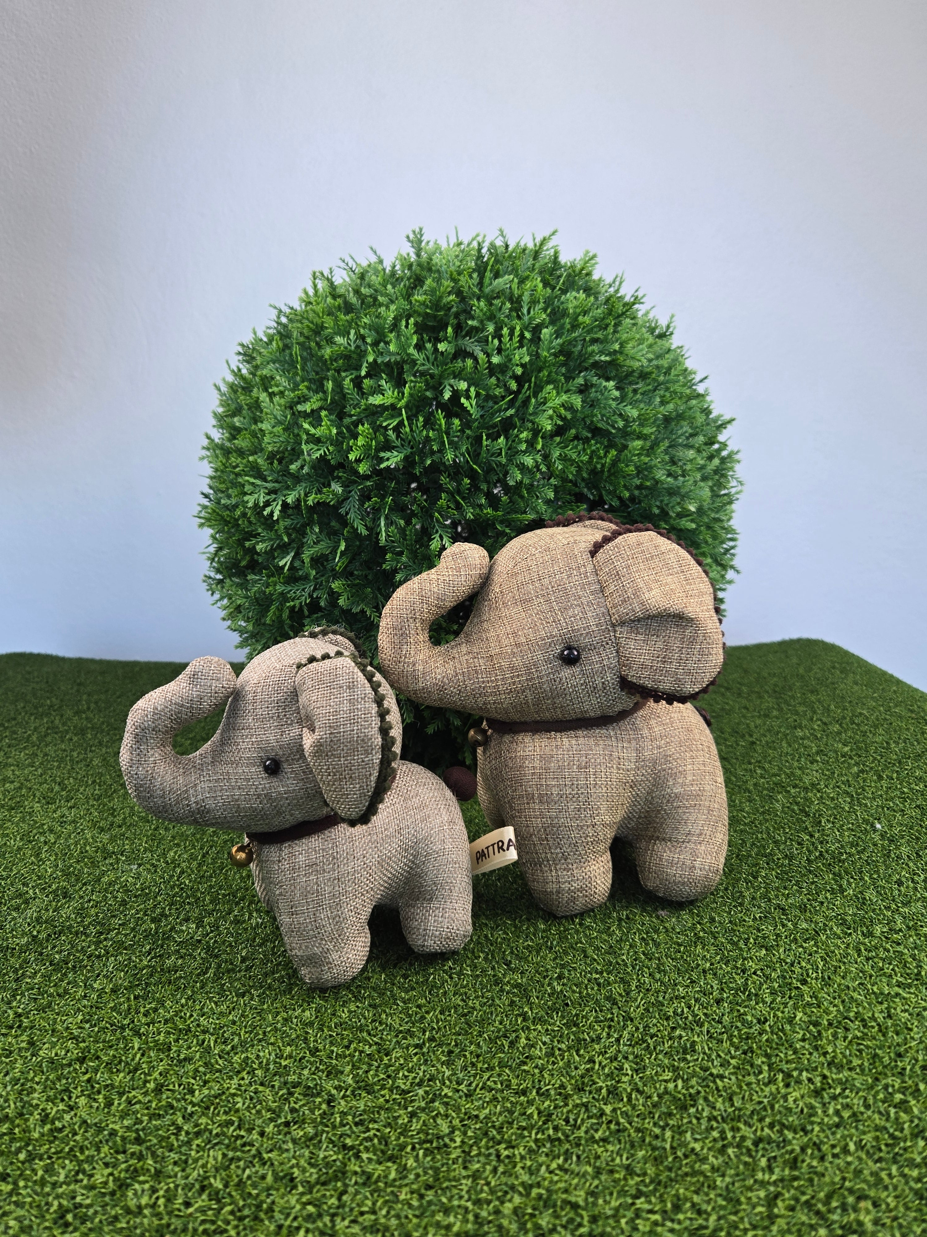 Hemp Small Elephant Stuffed Toy Handmade Decor