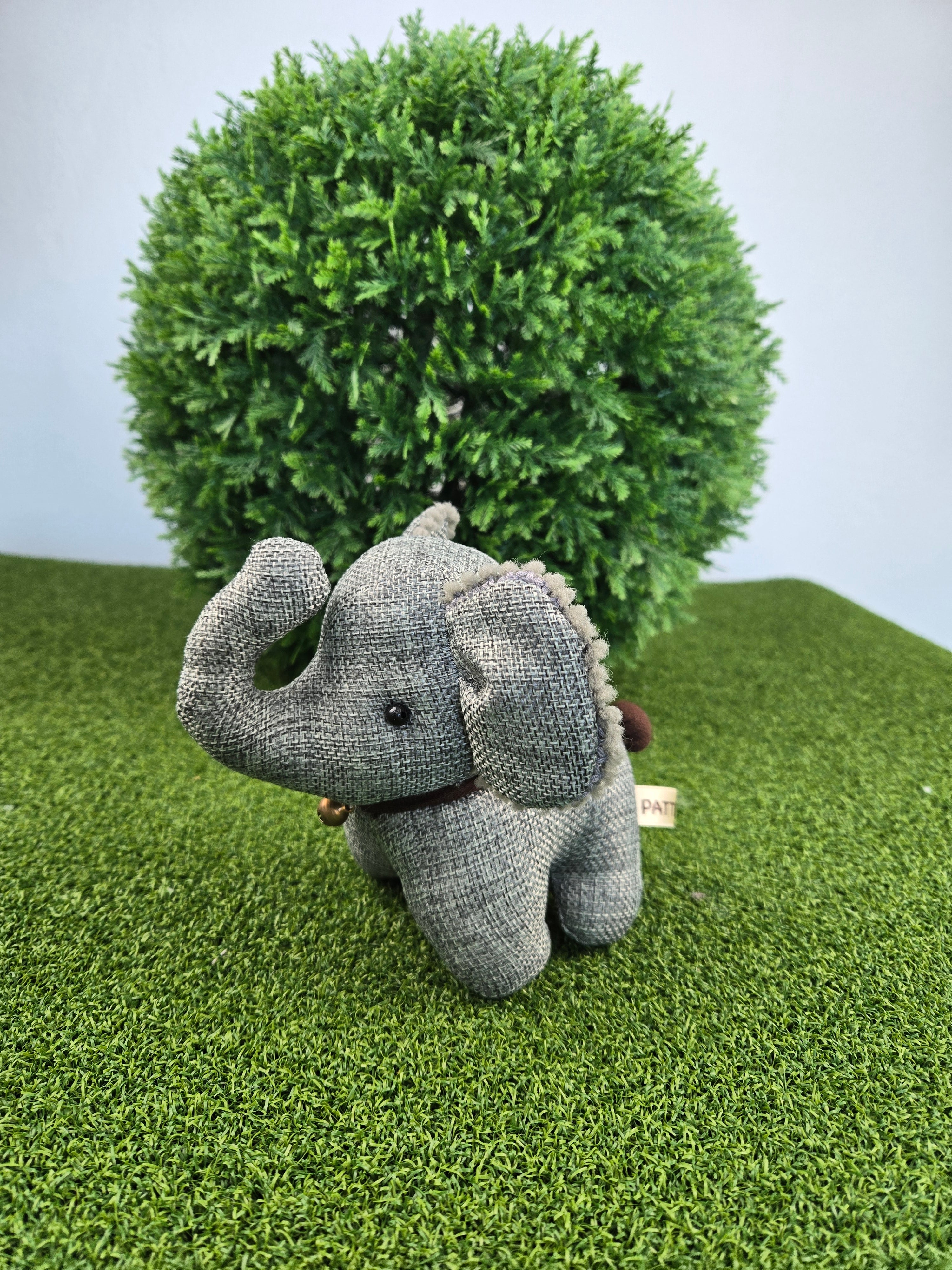 Hemp Small Elephant Stuffed Toy Handmade Decor
