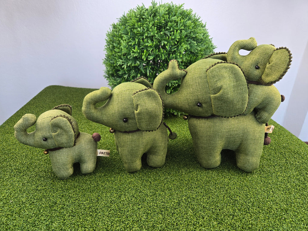 Hemp Small Elephant Stuffed Toy Handmade Decor