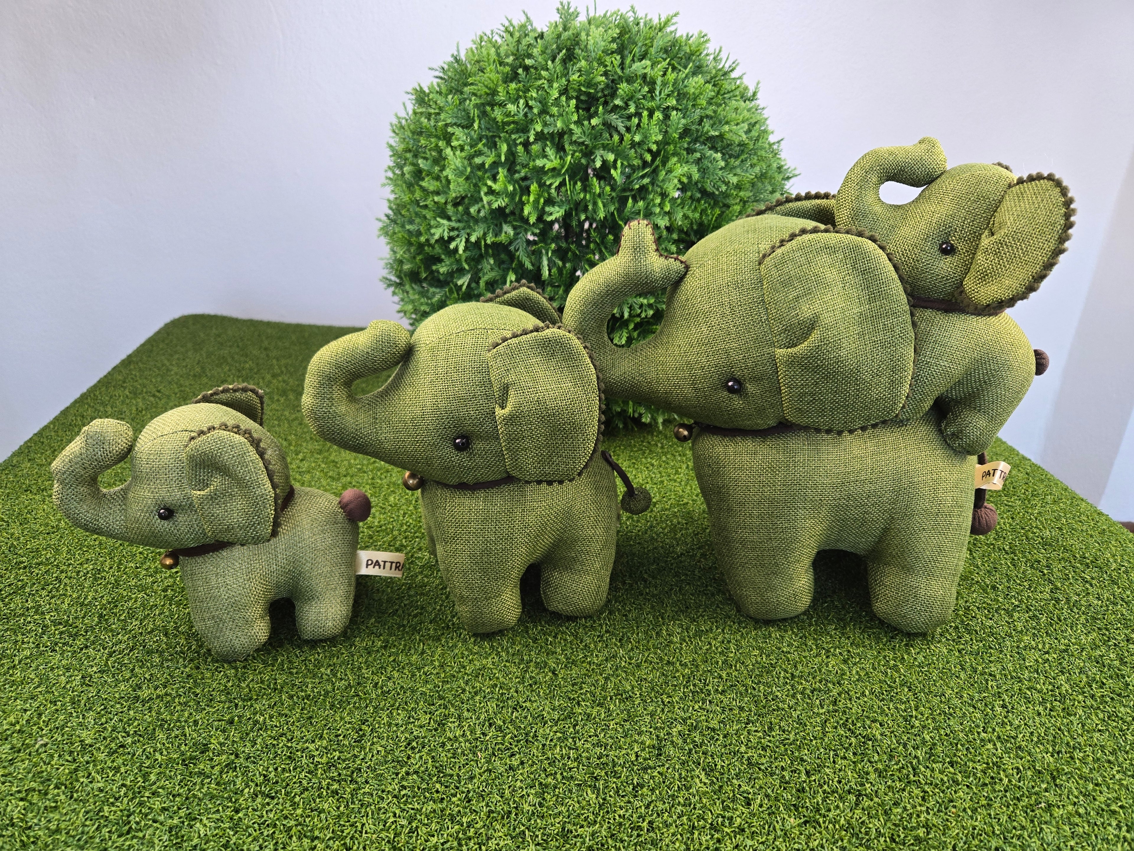 Hemp Small Elephant Stuffed Toy Handmade Decor