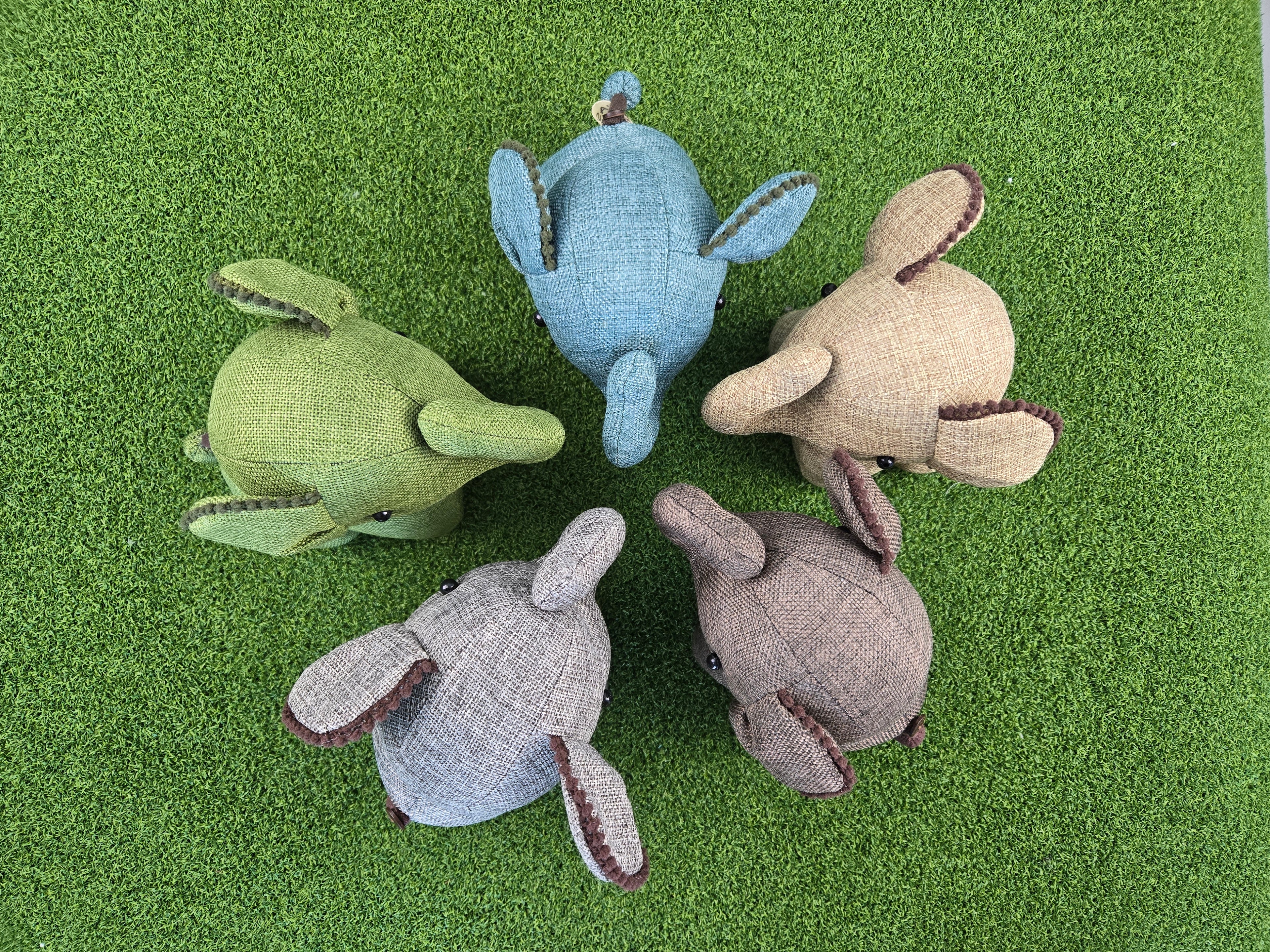Hemp Medium Elephant Stuffed Toy Handmade Decor