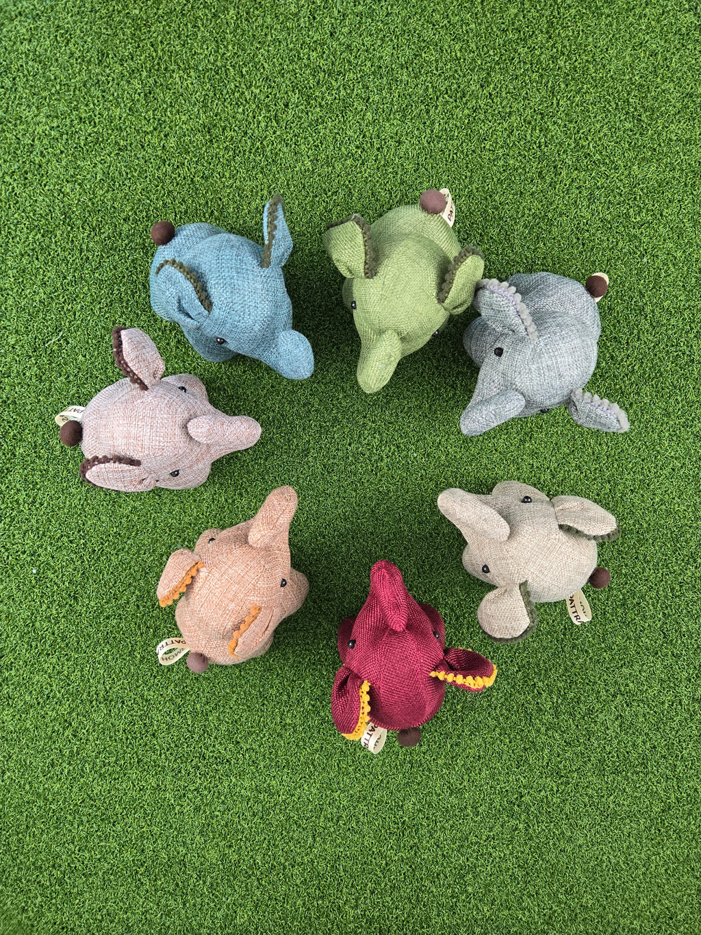 Hemp Small Elephant Stuffed Toy Handmade Decor